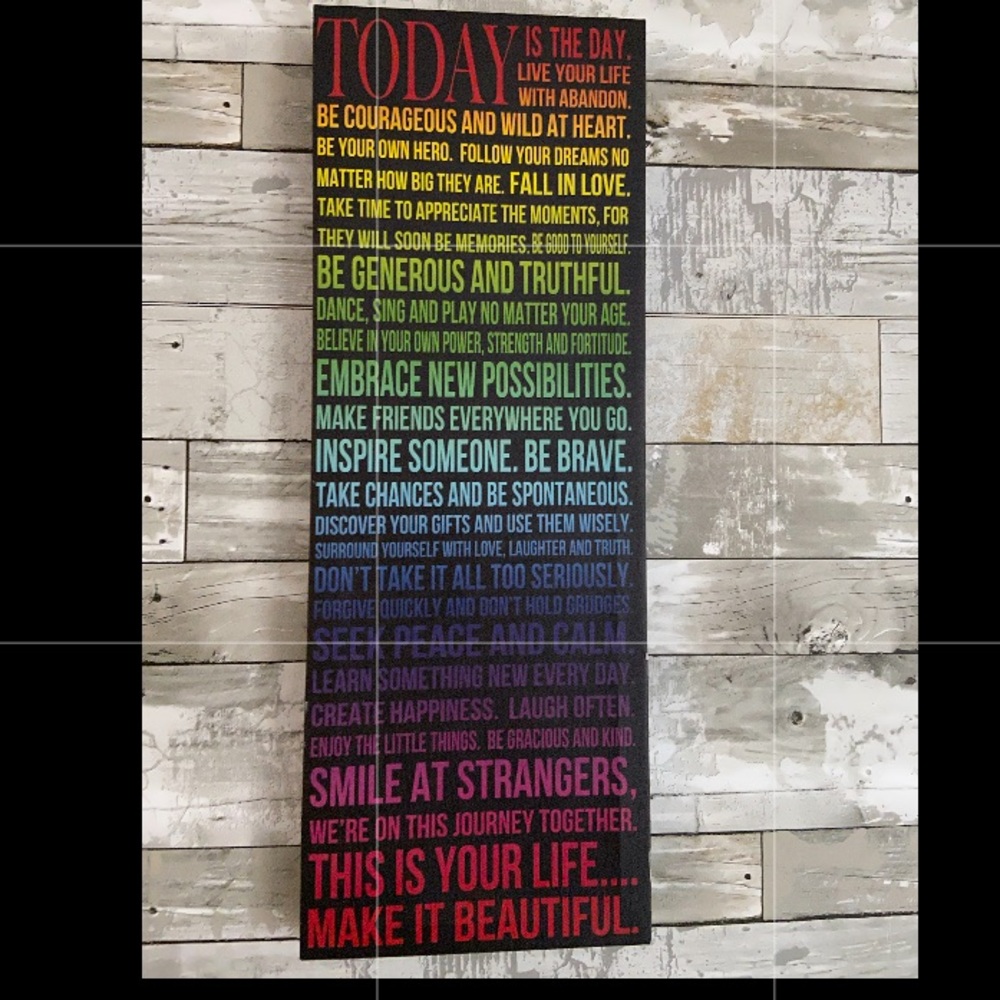 Today is the day walldecor sign canvas ,